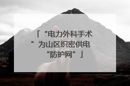 “电力外科手术”为山区织密供电“防护网”