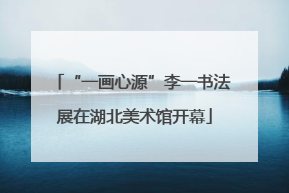 “一画心源”李一书法展在湖北美术馆开幕