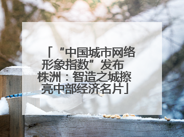 “中国城市网络形象指数”发布 株洲：智造之城擦亮中部经济名片