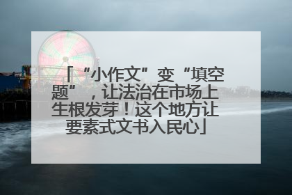 “小作文”变“填空题”，让法治在市场上生根发芽！这个地方让要素式文书入民心