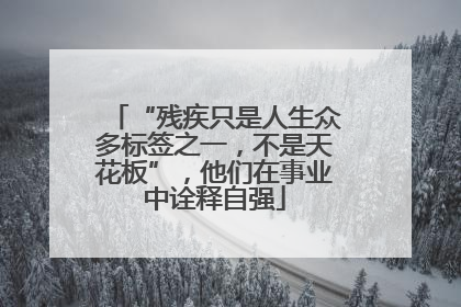 “残疾只是人生众多标签之一，不是天花板”，他们在事业中诠释自强