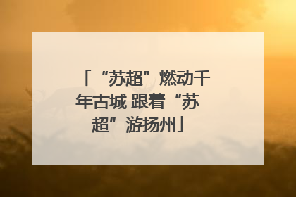 “苏超”燃动千年古城 跟着“苏超”游扬州