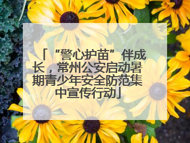 “警心护苗”伴成长，常州公安启动暑期青少年安全防范集中宣传行动