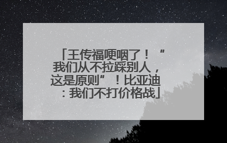 王传福哽咽了！“我们从不拉踩别人，这是原则”！比亚迪：我们不打价格战