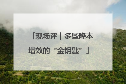 现场评｜多些降本增效的“金钥匙”