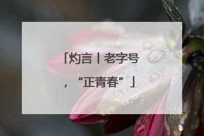 灼言丨老字号，“正青春”