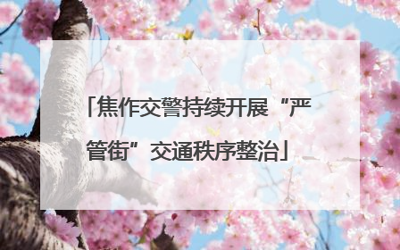 焦作交警持续开展“严管街”交通秩序整治