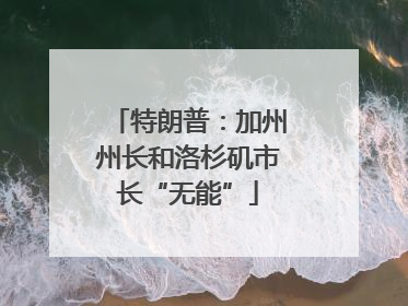 特朗普：加州州长和洛杉矶市长“无能”