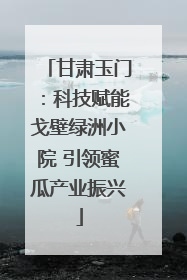 甘肃玉门：科技赋能戈壁绿洲小院 引领蜜瓜产业振兴