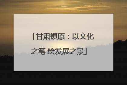 甘肃镇原：以文化之笔 绘发展之景