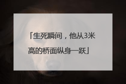 生死瞬间，他从3米高的桥面纵身一跃