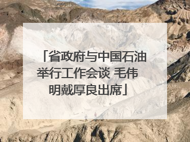 省政府与中国石油举行工作会谈 毛伟明戴厚良出席