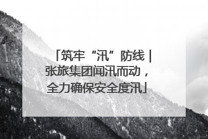筑牢“汛”防线｜张旅集团闻汛而动，全力确保安全度汛