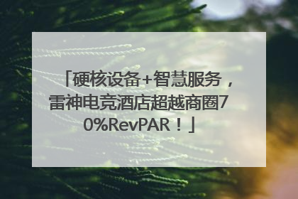 硬核设备+智慧服务，雷神电竞酒店超越商圈70%RevPAR！