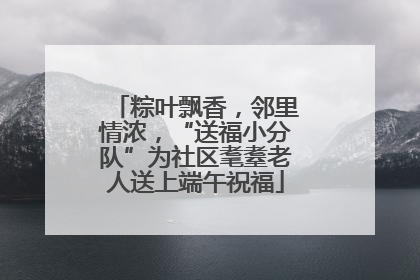 粽叶飘香，邻里情浓，“送福小分队”为社区耄耋老人送上端午祝福