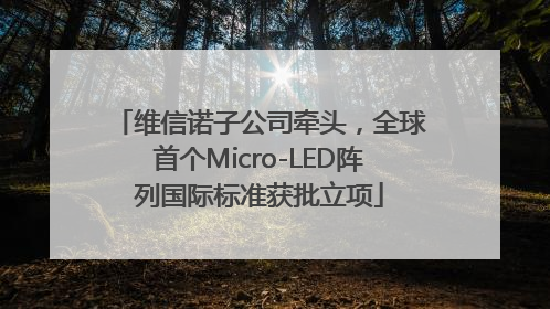维信诺子公司牵头，全球首个Micro-LED阵列国际标准获批立项