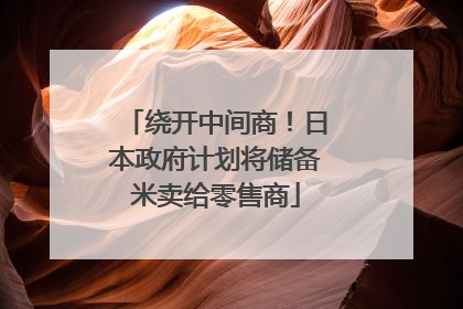 绕开中间商！日本政府计划将储备米卖给零售商