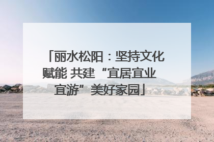 丽水松阳：坚持文化赋能 共建“宜居宜业宜游”美好家园
