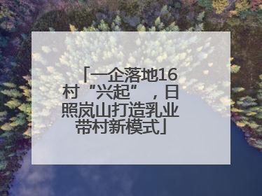 一企落地16村“兴起”，日照岚山打造乳业带村新模式