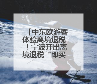 中东欧游客体验离境退税！宁波开出离境退税“即买即退”首单