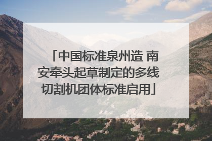 中国标准泉州造 南安牵头起草制定的多线切割机团体标准启用