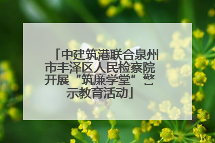 中建筑港联合泉州市丰泽区人民检察院开展“筑廉学堂”警示教育活动