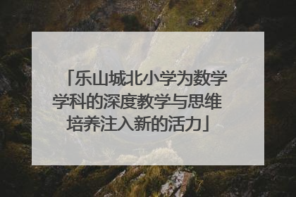 乐山城北小学为数学学科的深度教学与思维培养注入新的活力