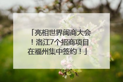 亮相世界闽商大会！洛江7个招商项目在福州集中签约！