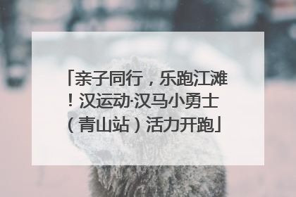 亲子同行，乐跑江滩！汉运动·汉马小勇士（青山站）活力开跑