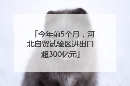 今年前5个月，河北自贸试验区进出口超300亿元