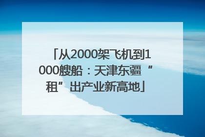 从2000架飞机到1000艘船：天津东疆“租”出产业新高地