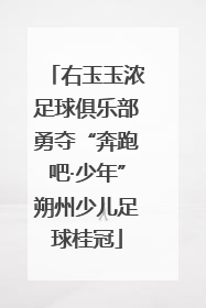 右玉玉浓足球俱乐部勇夺“奔跑吧·少年”朔州少儿足球桂冠