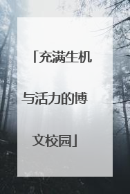 充满生机与活力的博文校园