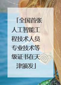 全国首张人工智能工程技术人员专业技术等级证书在天津颁发