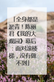 全身都是淤青！陈丽君《我的大观园》幕后：面对滚楼梯，没有做不到