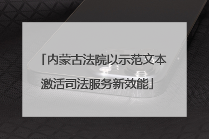 内蒙古法院以示范文本激活司法服务新效能