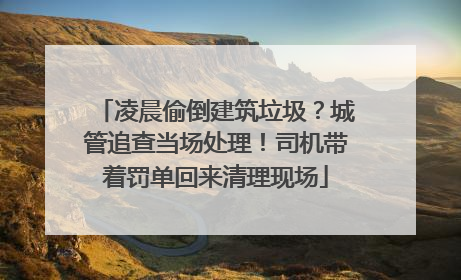 凌晨偷倒建筑垃圾？城管追查当场处理！司机带着罚单回来清理现场