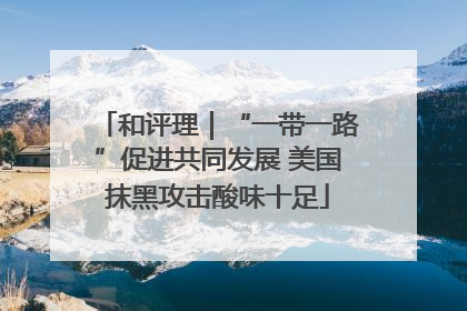 和评理｜“一带一路”促进共同发展 美国抹黑攻击酸味十足