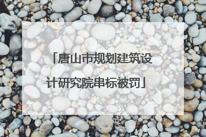唐山市规划建筑设计研究院串标被罚
