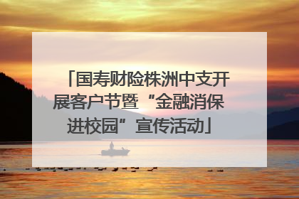 国寿财险株洲中支开展客户节暨“金融消保进校园”宣传活动