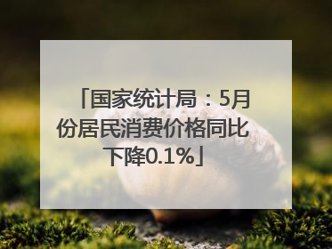 国家统计局：5月份居民消费价格同比下降0.1%