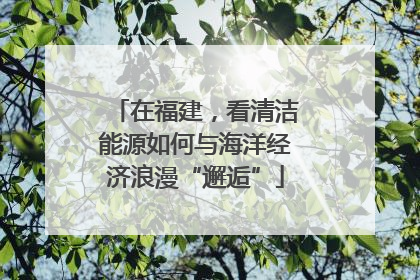 在福建，看清洁能源如何与海洋经济浪漫“邂逅”