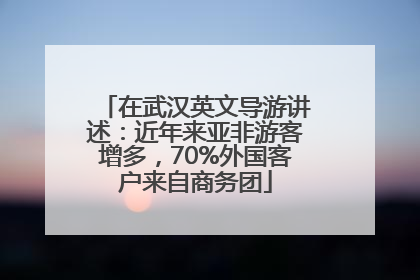 在武汉英文导游讲述：近年来亚非游客增多，70%外国客户来自商务团