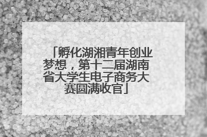 孵化湖湘青年创业梦想，第十二届湖南省大学生电子商务大赛圆满收官