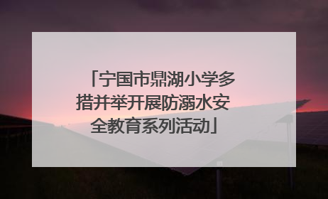 宁国市鼎湖小学多措并举开展防溺水安全教育系列活动