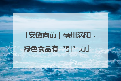 安徽向前｜亳州涡阳：绿色食品有“引”力
