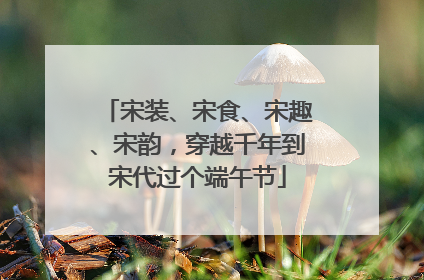 宋装、宋食、宋趣、宋韵，穿越千年到宋代过个端午节