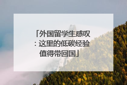 外国留学生感叹：这里的低碳经验值得带回国