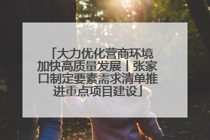 大力优化营商环境 加快高质量发展丨张家口制定要素需求清单推进重点项目建设