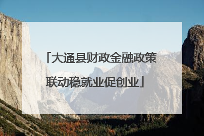 大通县财政金融政策联动稳就业促创业